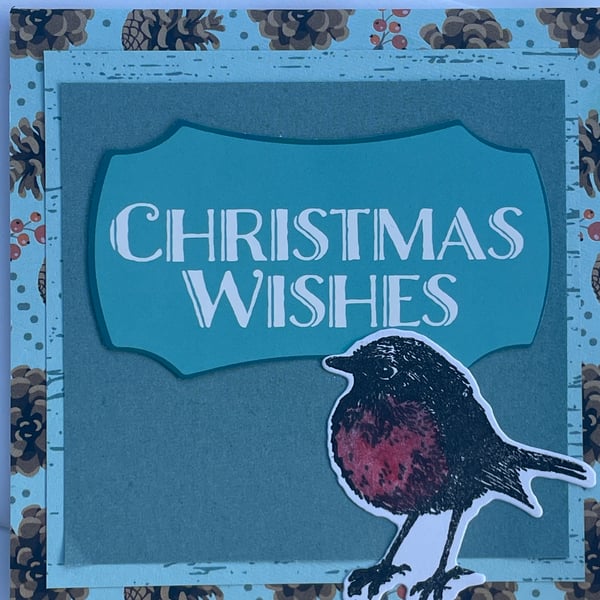 Cheery Robin Christmas wishes Christmas card