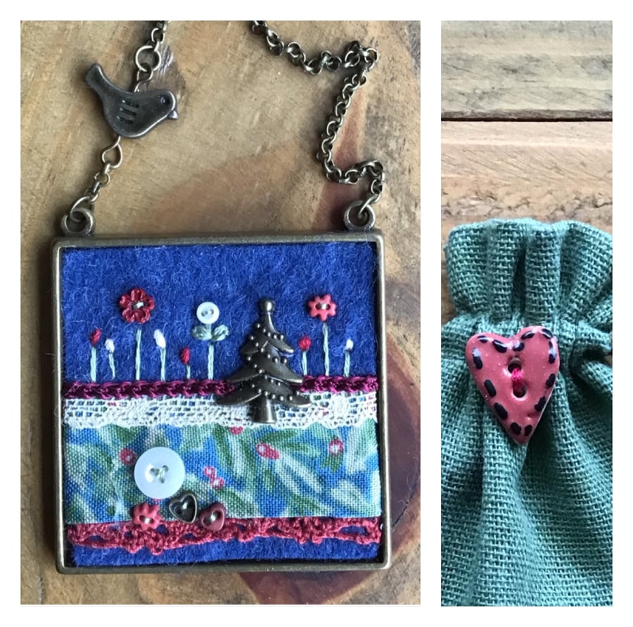 Christmas tree charm felt decoration