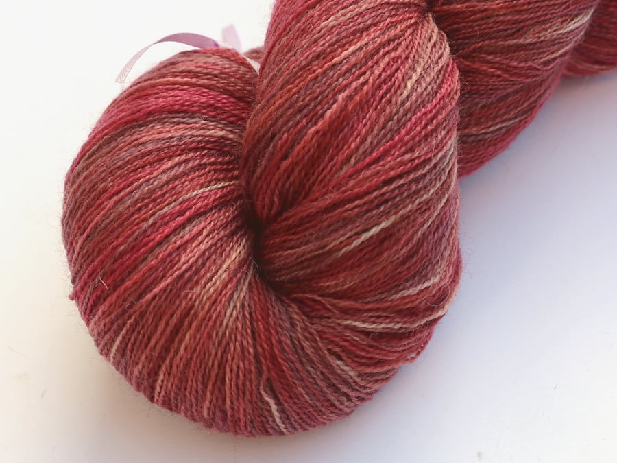 SALE Pink Peppercorn - Superwash Bluefaced Leicester laceweight yarn