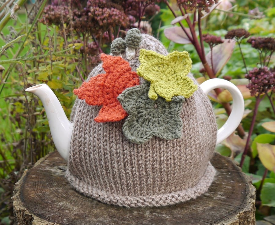 Woodland Tea Cosy Leaves and Toadstools