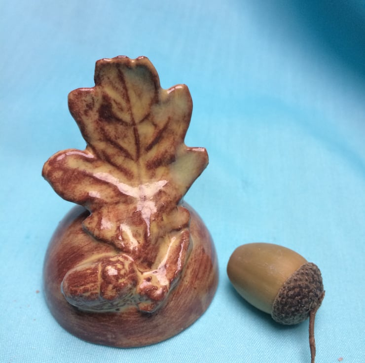 Danforth Pewter Candle Snuffer - Acorn & Oak Leaf Design, 5 3/8" Long, Handcrafted In USA