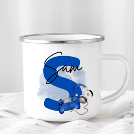 Personalised mug for kids, Gaming gift for children, Camping cup