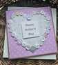 Pink and White Mother's Day Buttons Card Size 5" x 5"