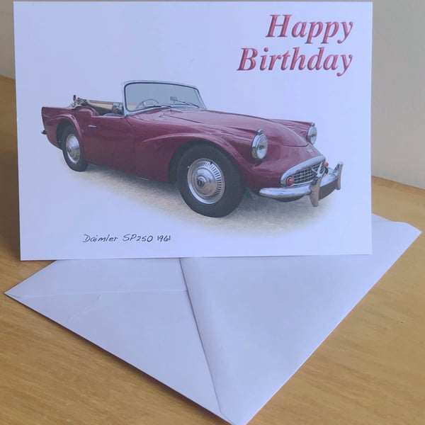 Daimler SP250 (Dart) 1961 - Birthday, Anniversary, Retirement or Plain Card