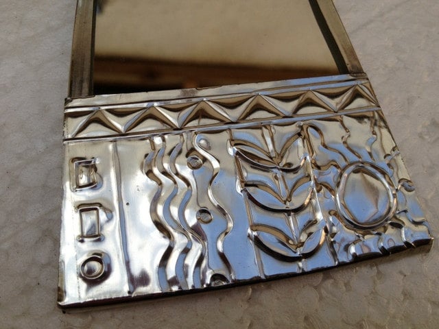 Bathroom mirror. Sun design.