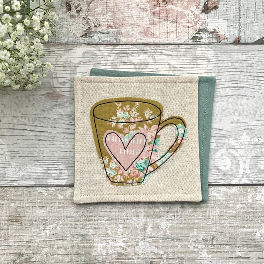 Mug coaster, gift for a tea or coffee lover