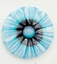 Fused Glass Blue and White Flower Brooch - Image 1