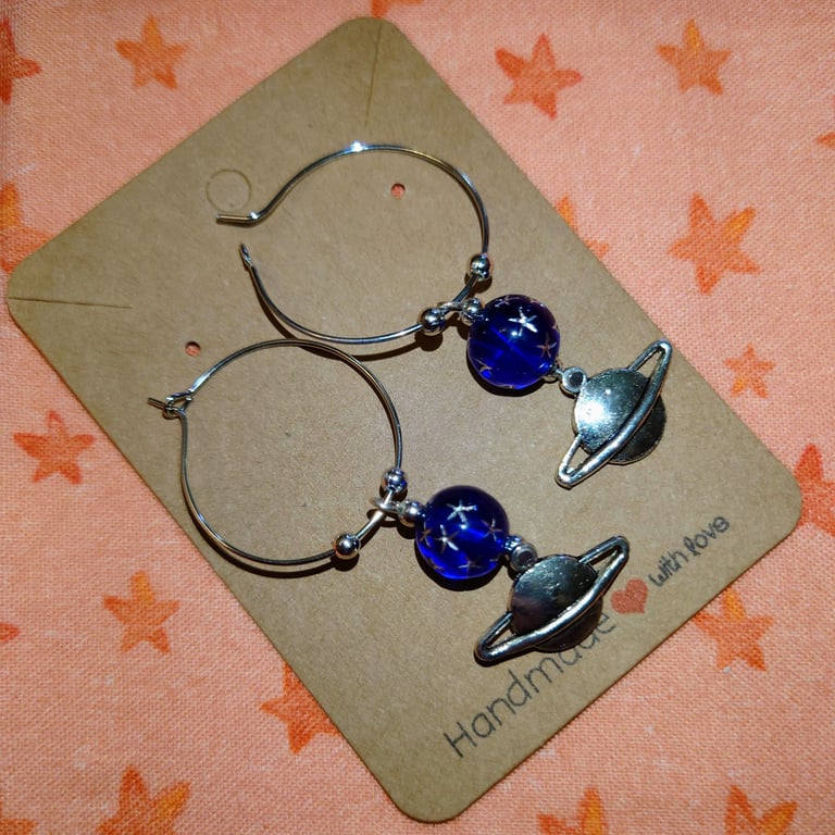 Space Saturn Earrings