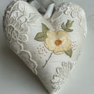 Embroidered Silk Hanging Heart