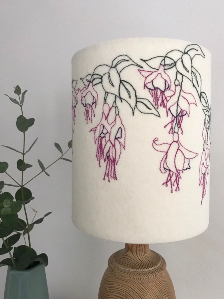 Fuchsia Embroidered Lampshade