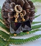 Black Onyx Gold Plate Huggie Earrings - Image 2