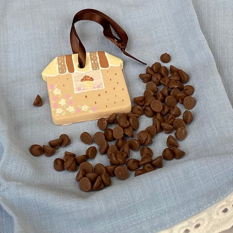 Ice Cream Sundae Chocolate Chip - hand painted hanging decoration