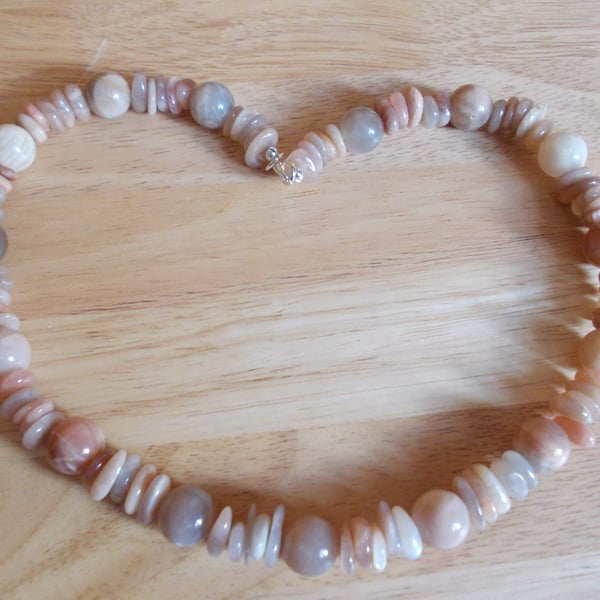 Sunstone and Peach moonstone necklace