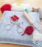 White & Red Heart Needle-Felting Starter Kit (Makes Two Keychains)  - Image 9