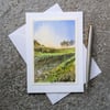 Low Sun. Blank Card Original Painting. 260169
