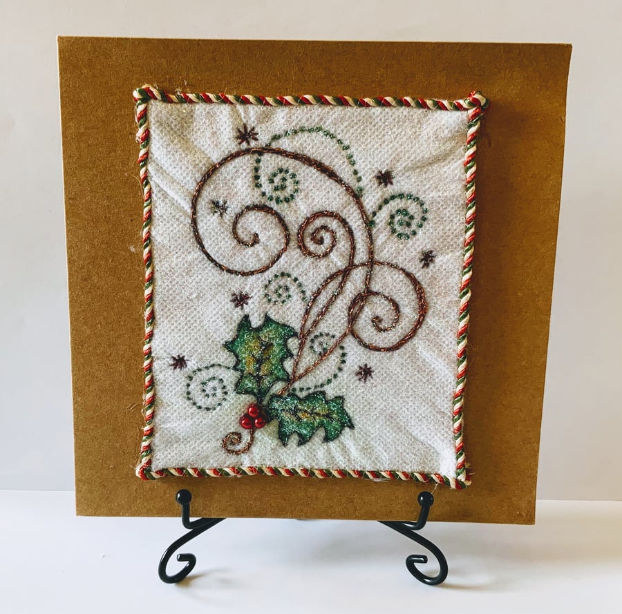 Textile Art Christmas Card