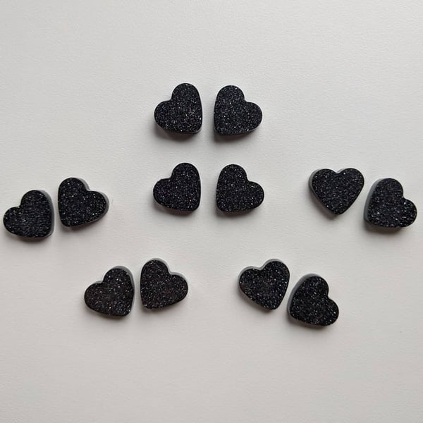 Small black sparkle hearts