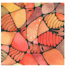 Abstract Art Print - Neurographic doodle 8 x 8 inch 