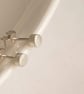 Silver cylindrical ear studs with a brush matte texture - Image 5