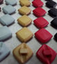 Vintage Casein square shank button 38L, 23.4mm 7 8" in 7 Colours x 5 Buttons - Image 4