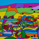 Matera cave houses, Puglia, Italy - colourful painting