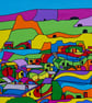 Matera cave houses, Puglia, Italy - colourful painting - Image 1