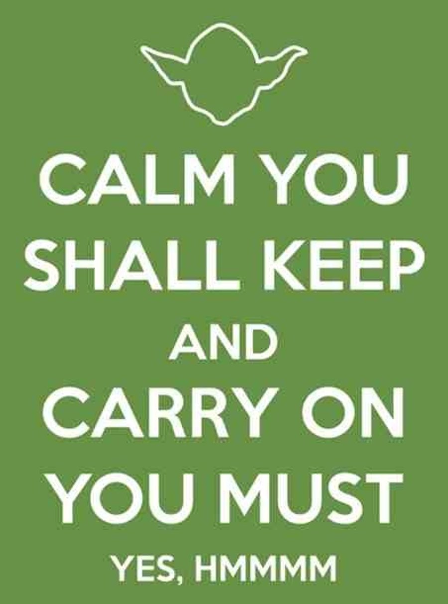 Yoda Keep Calm Blank Greeting Card