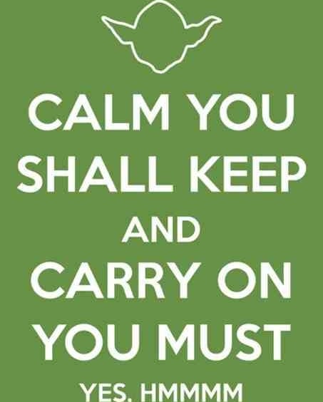Yoda Keep Calm Blank Greeting Card
