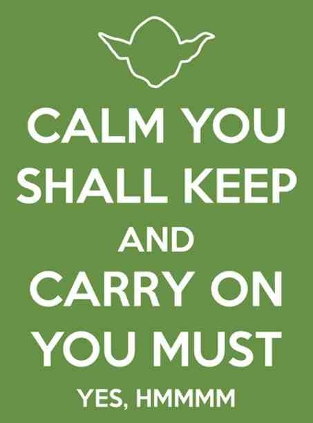 Yoda Keep Calm Blank Greeting Card