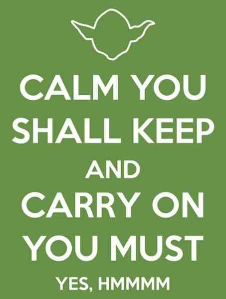 Yoda Keep Calm Blank Greeting Card