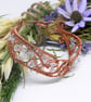 Elven Style Wire Woven Copper Bracelet With Beads