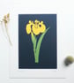 Botanical Papercut - Yellow Flag Iris - Original Art - Image 1