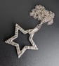 Fine Silver Open Star Pendant 