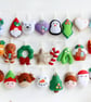 Felt Advent Garland. Handmade set of 24 felt decorations.