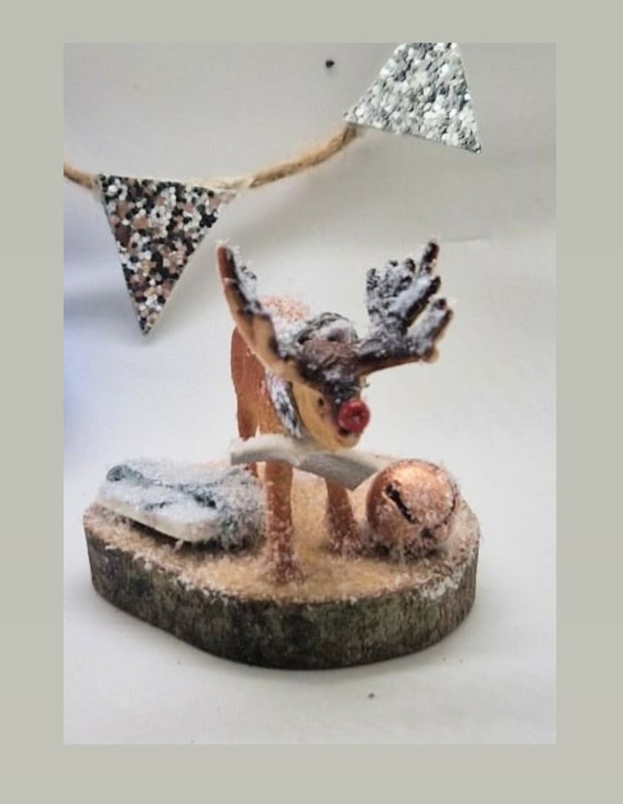 Rudolf the reindeer Christmas decoration collectable keepsake Cake Topper 