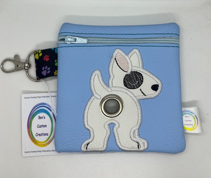 Bull Terrier Embroidered Poo bag dispenser 