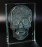 Skull Etched Glass Block - Image 1