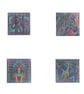Stained Glass Style Wildlife Animal Glass Coaster Set 