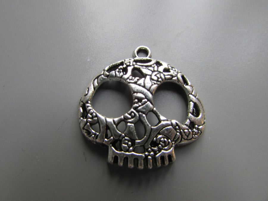 Tibetan Silver Skull Jewellery Charm