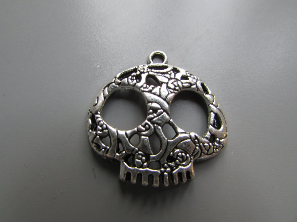 Tibetan Silver Skull Jewellery Charm