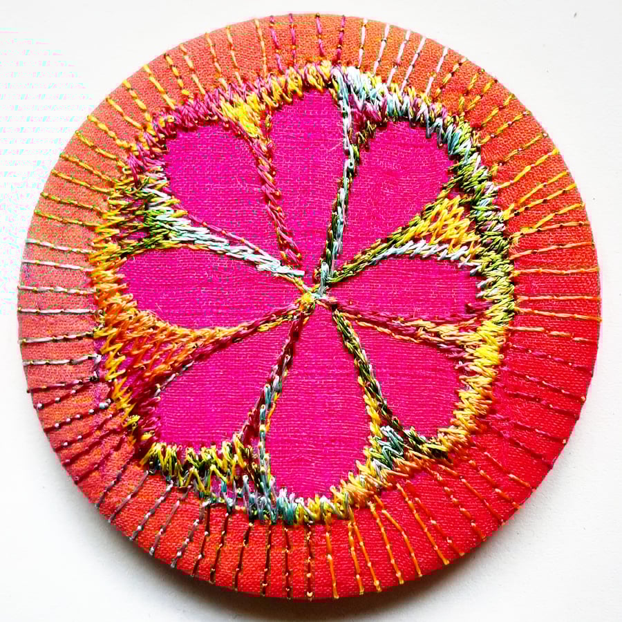 Flower Pocket Mirror 58mm Fabric Pocket Mirror Handbag Accessory