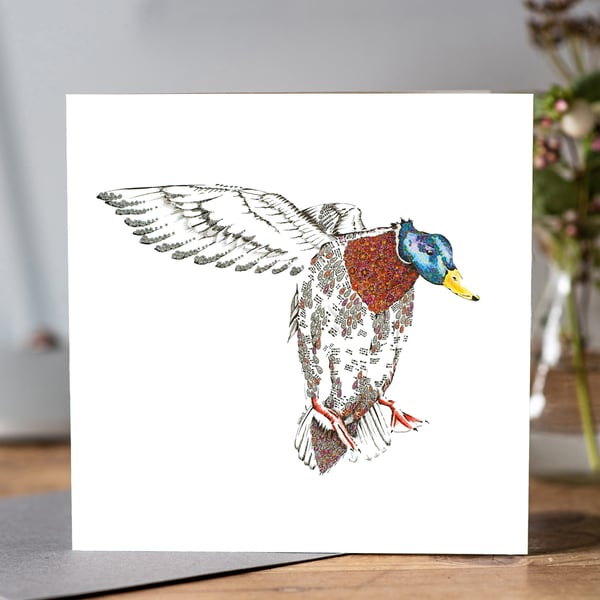 Flying  Mallard Greeting card 