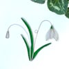 Stained Glass Snowdrop Suncatcher - Handmade Hanging Decoration