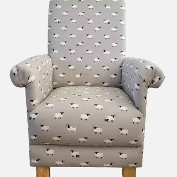 Sophie Allport Sheep Kids Chair Children's Armchair Grey Cream Lambs Farm Animal