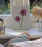 Purple alliums, framed original watercolour painting  - Image 3