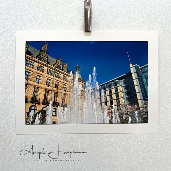 A4 Colour Photograph - Fountains Sheffield Town Hall