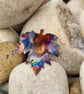 Flame painted copper leaf brooch - Image 5