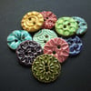 Set of 10 handmade ceramic buttons