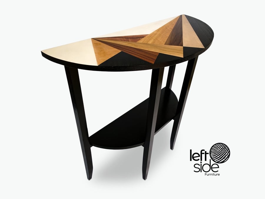 Demi Lune Table, Console Hall Entry Table with Semi Circle Half Moon Table Top