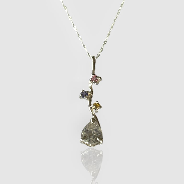 Delicate Cubic Zirconia teardrop Necklace